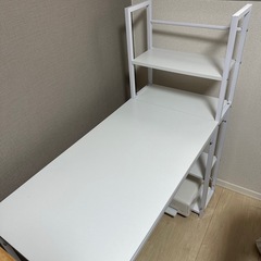 デスク 分離型 一体型 木製　ホワイト 