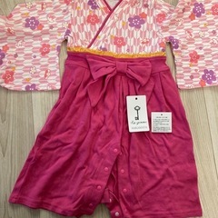 ほぼ新品 ベビー袴　90 ピンクの画像