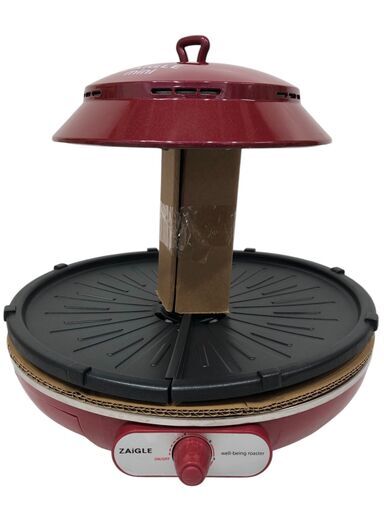 25R093 ジ4 未使用品 ZAIGLE mini ザイグル ミニグリル ZAIGLE mini-JP01 赤 専用三角パン・トング付き 焼肉 調理器具