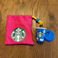 スタバ ミニ巾着、カップ型小物入れの画像