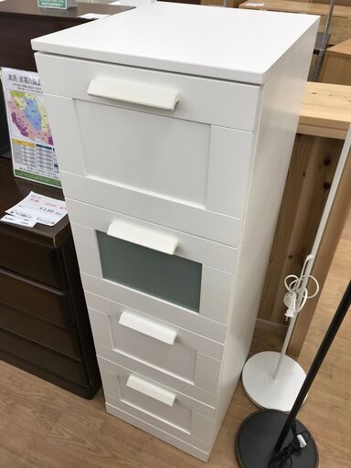 ★ジモティ割あり★ IKEA チェスト ホワイト H124×W39×D46 クリーニング済み KJ8989