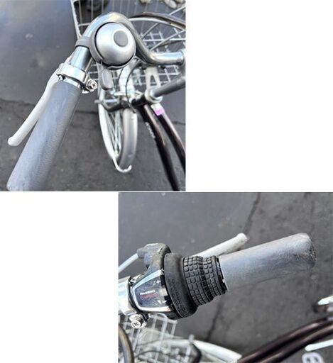 24インチ 自転車 6段変速 鍵付き ブラウン ママチャリ シティサイクル