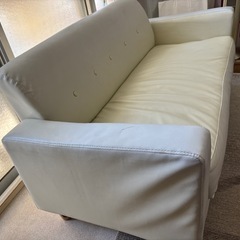 3人掛けソファ　中古　オフホワイト　の画像