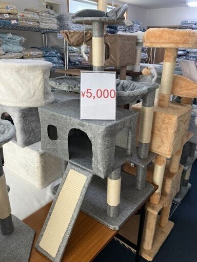 【特価5,000円】遊びもくつろぎもこれ1台！高さ104cmキャットタワー♪
