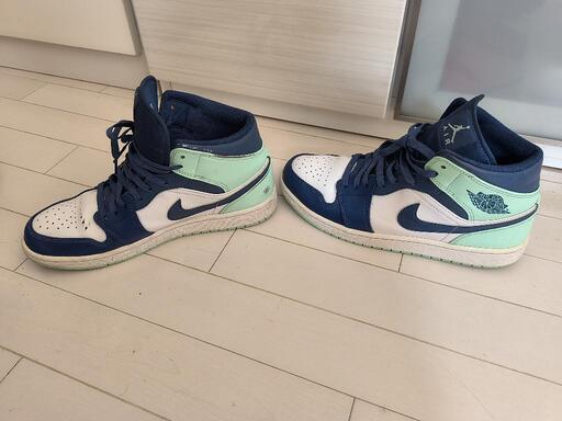 ナイキ エアジョーダ1 MID BLUE MINT ブルーミント