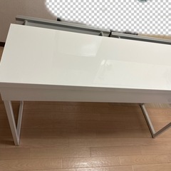 美品‼️IKEAデスクハイグロスホワイト