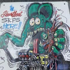 🔶新品未使用/ラットフィンクRATFINK④ブリキ看板20cm×...