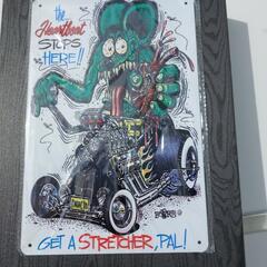 🔶新品未使用/ラットフィンクRATFINK④ブリキ看板20cm×30cmの画像