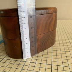 ハートの木彫り弁当箱2段の画像