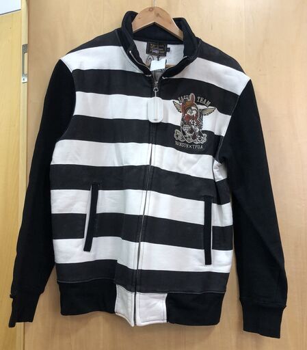 【ジャングルジャングル岸和田店】VANSON　TFOA　ボーダージャケット　Ｌサイズ　ブラック/ホワイト