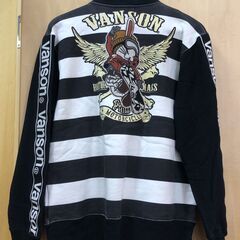 【ジャングルジャングル岸和田店】VANSON　TFOA　ボーダージャケット　Ｌサイズ　ブラック/ホワイトの画像