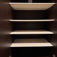 シューズクローゼット　ミラー付き　
ダークブラウンの画像