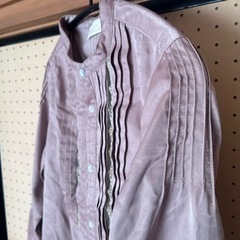 絹のような光沢のポリエステル100%           ワンピース（くすみピンク）の画像