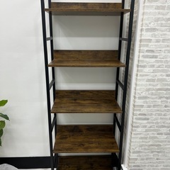 【美品】5段ラック オープンシェルフ 本棚 木目　ウッド調