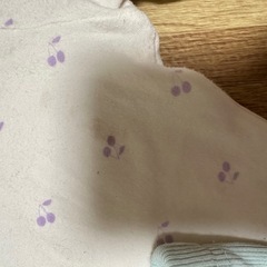 キッズボトムス 80cm 水色 チェリー柄の画像