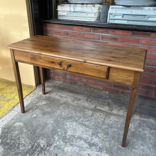 《売約済》【武蔵小山店】 【～4/14限定SALE！店内全品20%お値引き！】コンソールデスク　スリム　コンソール　デスク　机　引き出し　引出し　テーブル　サイドテーブル　作業机　天然木　パイン材　ナチュラル