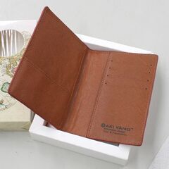 複数在庫 未使用保管品 AKI YANO 本革パスポートケース オレンジ 札幌市 清田区 平岡の画像