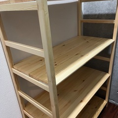 無印良品 パイン材ユニットシェルフ 中 幅86×奥行39.5×高さ120cmの画像