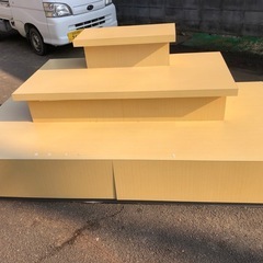 和菓子屋さんの陳列什器　店舗ディスプレイ什器 3段陳列棚 240cm×120cm×高さ97cmの画像
