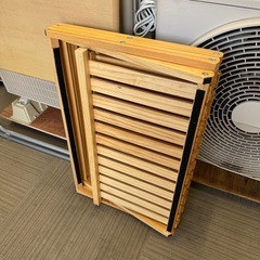 【超美品‼️】便利♪ 折りたたみ式 3段木製ラック 多目的棚 収納家具 ナチュラルブラウン♪の画像