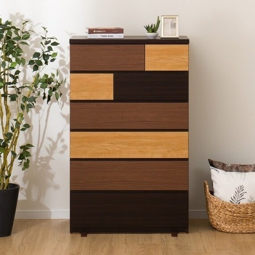 ニトリ】6段 ハイチェスト カレナ ナチュラルブラウン 北欧