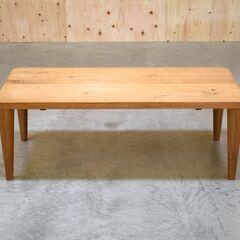 ≪zyt2024ジ≫ 飛騨産業 森のことば リビングテーブル FR103T 幅120cm センターテーブル/キツツキマーク/HIDA/節入/おしゃれ/オーク材/中古家具/宮城県仙台市 70312-14の画像