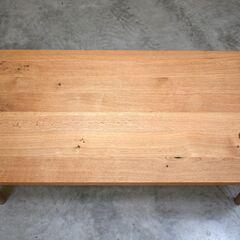 ≪zyt2024ジ≫ 飛騨産業 森のことば リビングテーブル FR103T 幅120cm センターテーブル/キツツキマーク/HIDA/節入/おしゃれ/オーク材/中古家具/宮城県仙台市 70312-14の画像