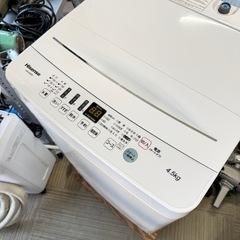 【超美品‼️】ハイセンス 2021年製 4.5kg全自動洗濯機 エディオンモデル おしゃれ着コース ホワイト♪の画像