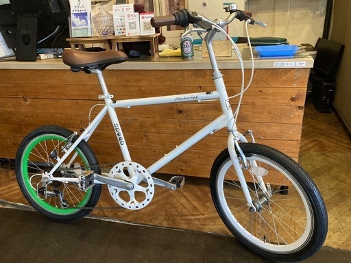 【前後タイヤ新品！】6段変速　20インチミニベロクロス　ホワイト