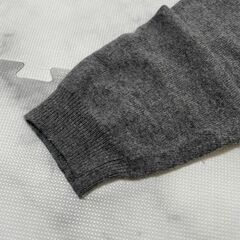 【中古】sabbatumVネックニットセーター長袖チャコールグレーアンゴラウールワイドの画像