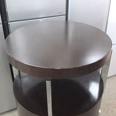 ラウンジテーブル サイドテーブル 直径60cm 花台 カウンター ブラウン 店舗 業務用 什器☆ 札幌市 北区 屯田の画像
