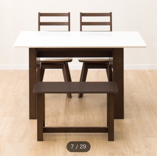 夏休み限定値下げ！ニトリ伸縮テーブル➕椅子2脚➕長椅子4点セット