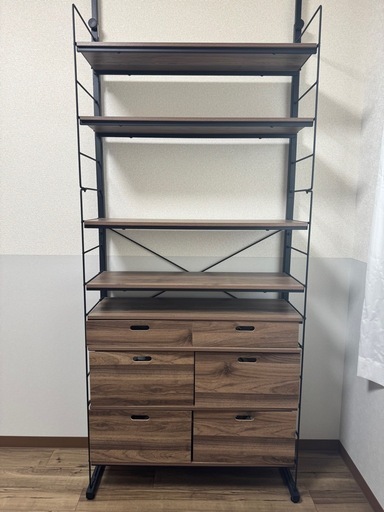 【決まりました】幅ニトリ　80cmセット 突っ張り壁面収納Nポルダ