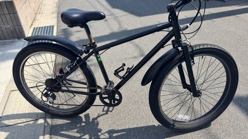 黒 マウンテンバイク スチールフレーム