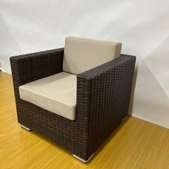 ‼️引き取り限定SALE‼️ラタン風1人用ソファー　[美品]の画像