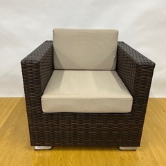 ‼️引き取り限定SALE‼️ラタン風1人用ソファー　[美品]