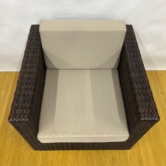 ‼️引き取り限定SALE‼️ラタン風1人用ソファー　[美品]の画像