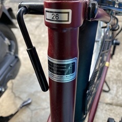 ブリジストン 自転車 26インチ 小豆色の画像