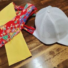 沖縄デザインのバックリボンキャップの画像