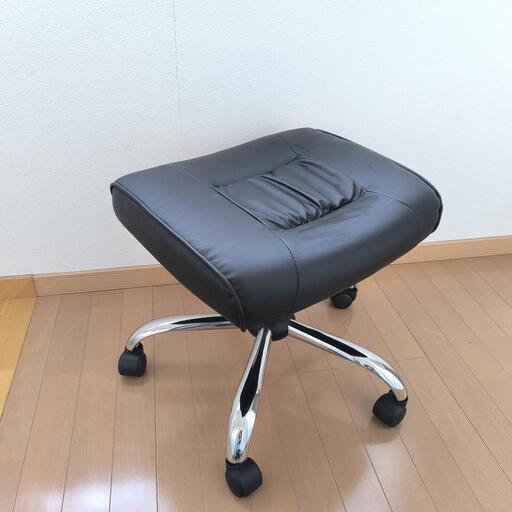 【美品】オットマン　足置き台　高さ調節付き　ブラック