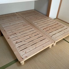 ローベッド 檜 すのこ セミシングル×2の画像