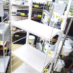 商談中　　【在庫2個あり】 ニトリ ワイヤーシェルフ Nポルダ 突っ張り壁面収納 5段ラック ホワイト◆幅57.5㎝×奥行32.5㎝×高さ260㎝◆買取帝国 朝霞店 配達可能の画像