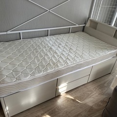 配達可【シングルベッド ベッド上収納セット】クリーニング済【管理