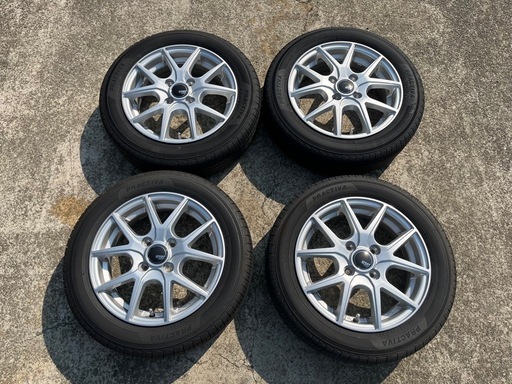 ★美品 9部山 4本セット★ホイール sport daisy 14 4.5j +45 4穴 pcd100★タイヤ yokohama ヨコハマ practiva 155 65 14 2023年製★