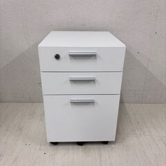  22828  キャスター付きサイドワゴン 鍵付　キャビネット ...