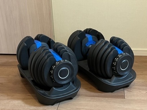 ダンベル 24kg (1秒で重量変更) 可変式【 独自規格のプレートロック機構採用でプレートが落ちにくい 】Wout 15＆17段階調節