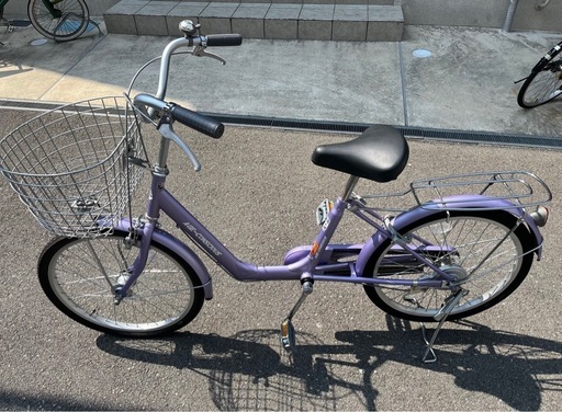 自転車★22インチ★パープル★子供チャイルドシート★高齢者★軽快車★美品
