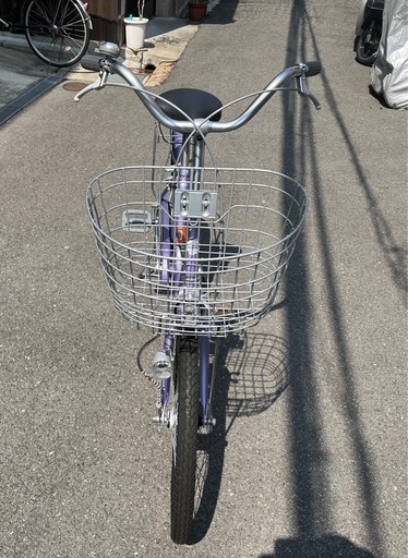 自転車★22インチ★パープル★子供チャイルドシート★高齢者★軽快車★美品