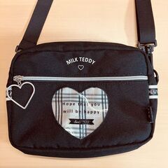 MILK TEDDY 女の子用 ショルダーバッグ（ブラック）の画像