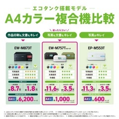 【新品】EPSON EW-M757TW A4カラーインクジェット複合機・エコタンク搭載モデル ホワイトの画像